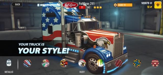 Chọn chiếc xe tải yêu thích và tham gia cuộc đua trong game Big Rig Racing