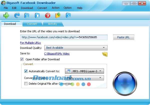 Bigasoft Facebook Downloader