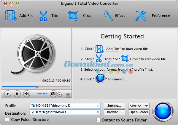 Bigasoft Total Video Converter for Mac