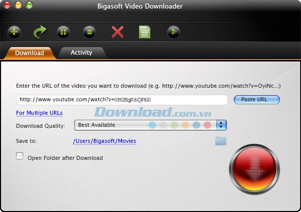 Bigasoft Video Downloader for Mac