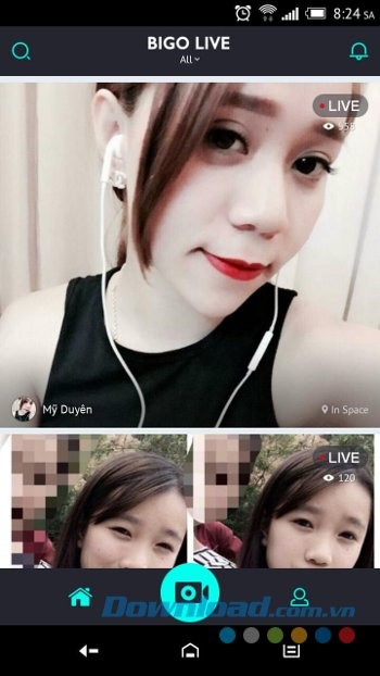 Giao diện ứng dụng BIGO LIVE