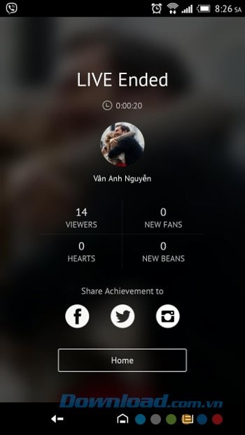 Theo dõi thông tin video trên BIGO LIVE