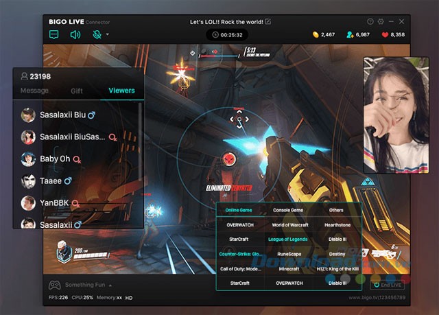 Livestream màn hình máy tính với Bigo Live Connector