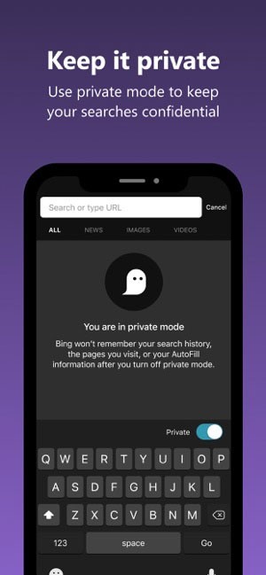 Bing Search hỗ trợ chế độ tìm kiếm riêng tư