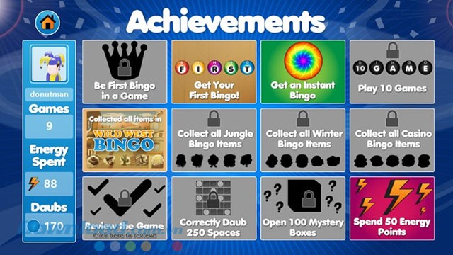 Kiếm thành tích cá nhân trong Bingo Star