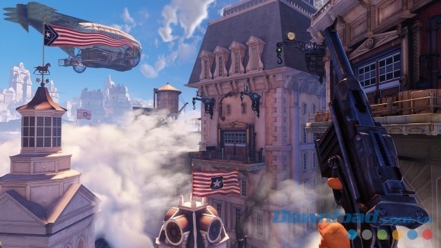 Làm quen với góc nhìn thứ nhất của game hành động bắn súng BioShock Infinite cho máy tính, Mac và Linux