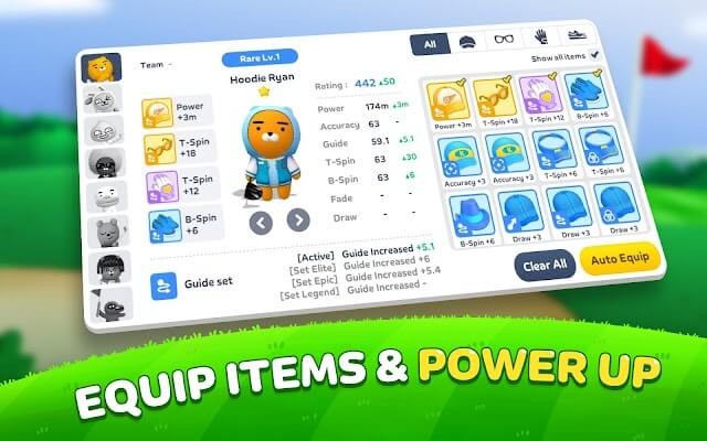 Trang bị vật phẩm và bổ trợ cho mỗi nhân vật