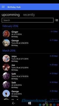 Ngày sinh nhật sắp tới