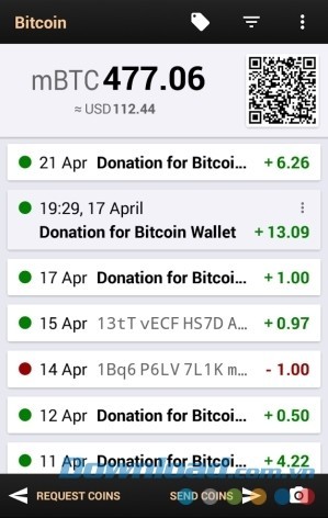 ví đựng tiền ảo Bitcoin Wallet cho Android