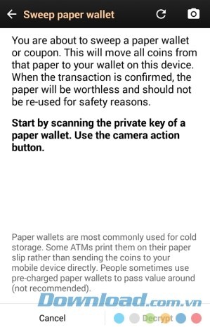 Bitcoin Wallet cho Android hỗ trợ quét ví giấy