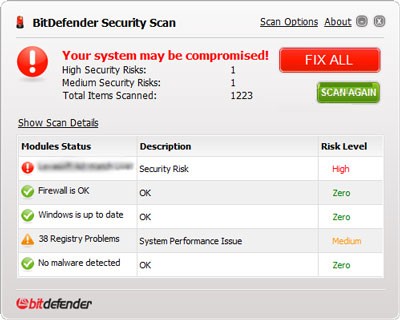 BitDefender Security Scan