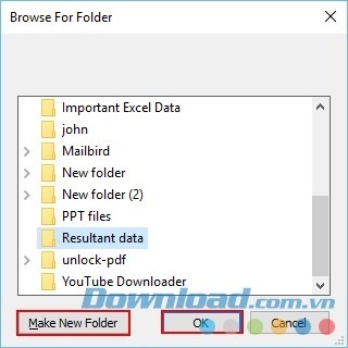 Chọn đường dẫn lưu file chuyển đổi