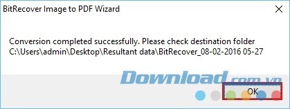 Nhấn Ok để xác nhận thông tin