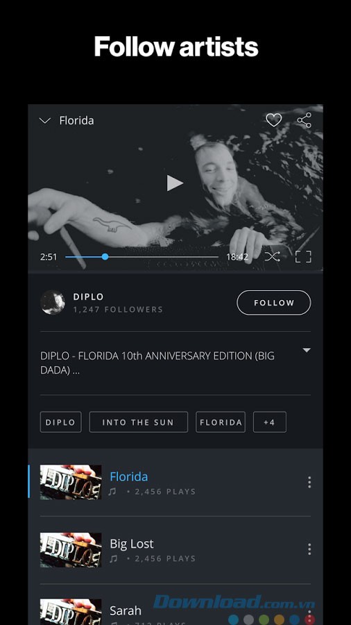 Theo dõi nghệ sĩ yêu thích