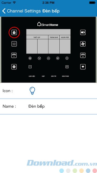 Thay đổi cài đặt thông số hoạt động cho thiết bị
