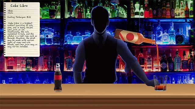 Black Dog Bar là game mô phỏng pha chế cocktail trong quán bar với những vị khách bí ẩn