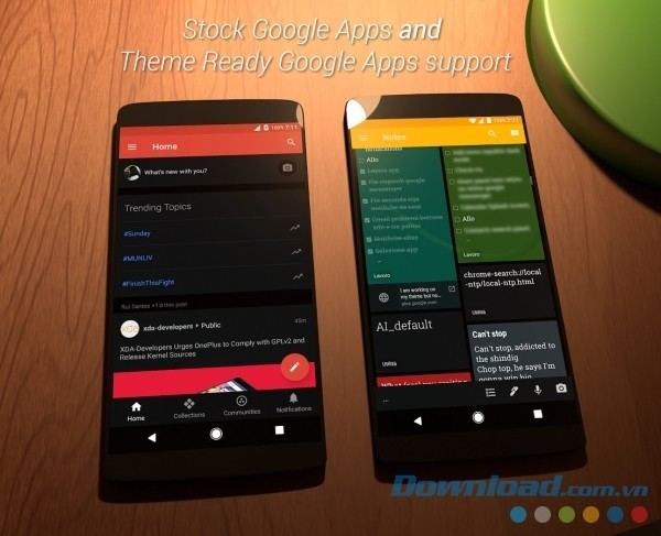 Black Stock Theme Substratum Pixel/Oreo cho Android hỗ trợ ứng dụng của Google