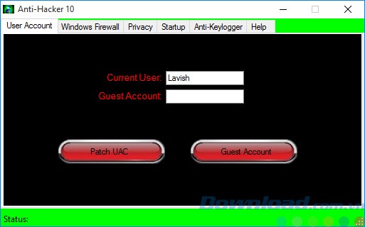 Giao diện của Anti-Hacker