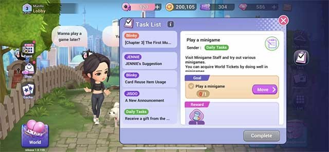 Danh sách nhiệm vụ