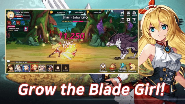 Phát triển các nữ chiến binh để tiêu diệt quái vật trong game Blade Girl: Idle RPG