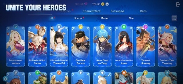 Tập hợp các anh hùng đa dạng, tạo một đội mạnh gồm 5 anh hùng