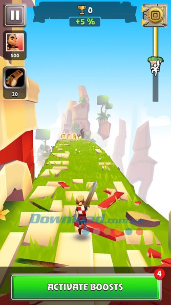 Điều khiển nhân vật chạy đến chết