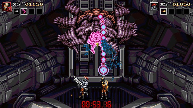Bắn súng tiêu diệt robot hùng mạnh trong game hành động Blazing Chrome