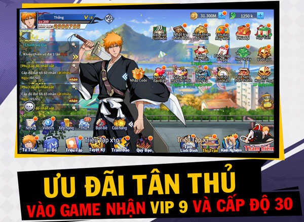 Tham gia vào game nhận Vip 9 và cấp độ 30