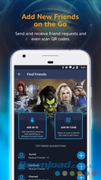 Blizzard Battle.net cho Android hỗ trợ thêm bạn trên đường đi