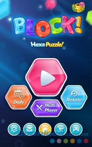 Giao diện khởi động của Block! Hexa Puzzle cho Android