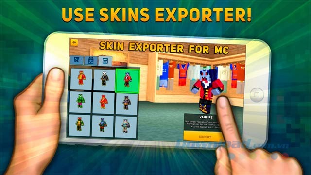 Sử dụng trình xuất skin