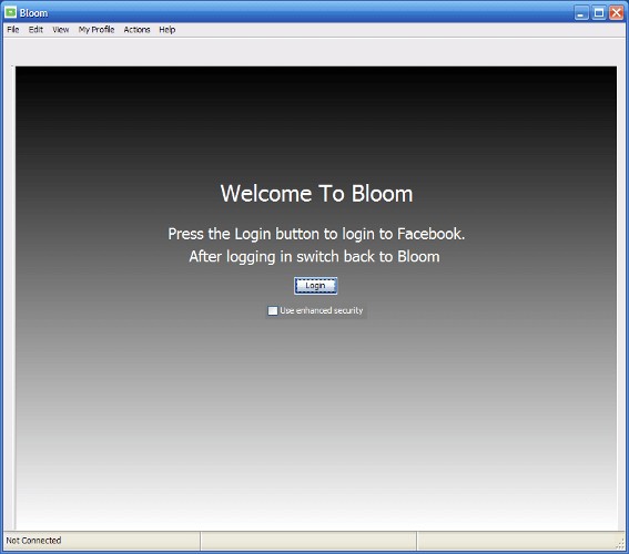 Cửa sổ màn hình chính của Bloom