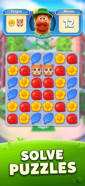 Giải các câu đố mtach-3 trong game Bloom City Match