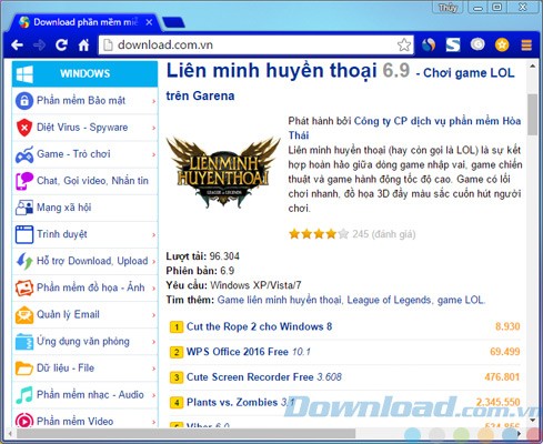 Trình duyệt Chrome khi cài Blue Rose