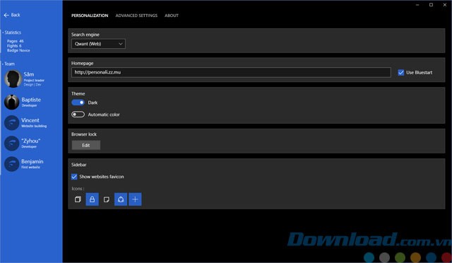 Lựa chọn thiết lập cài đặt