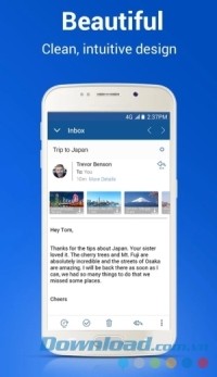 BlueMail cho Android có giao diện đẹp