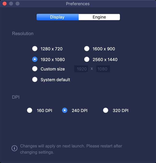 Cấu hình BlueStacks App Player cho Mac