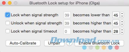 Cài đặt độ mạnh của tín hiệu