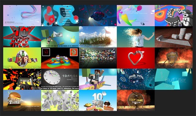 Thư viện template BluffTitler khổng lồ do cộng đồng người dùng đóng góp