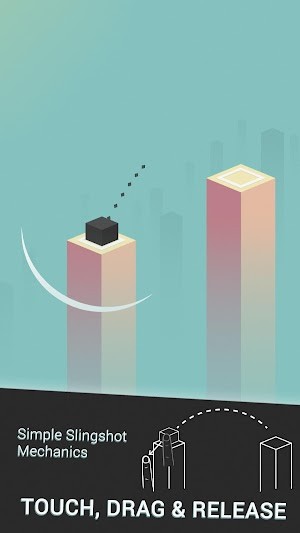 Chạm, vuốt và thả tay để điều khiển khối vuông