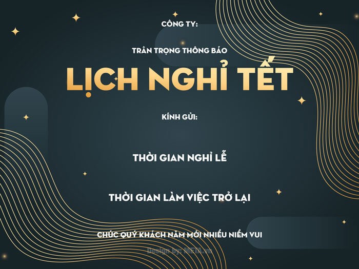 Mẫu ảnh thông báo lịch nghỉ Tết Âm 2024