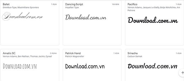 Bộ Font chữ viết tay