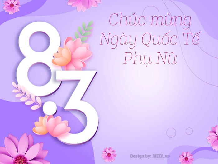 Thiệp chúc mừng Ngày 8/3 màu tím dành cho bạn thân