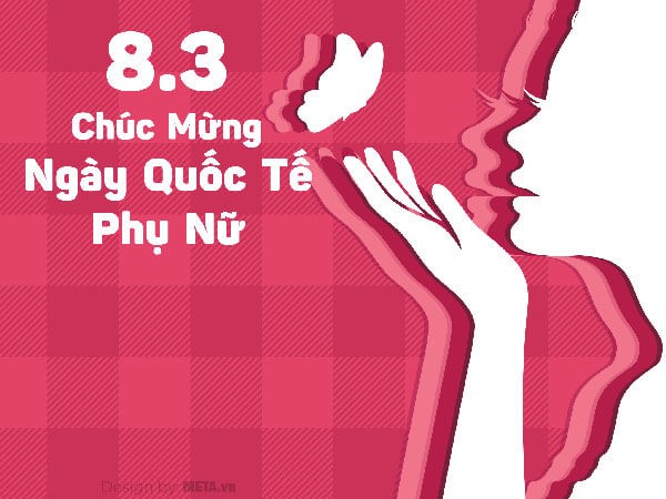 Thiệp chúc mừng ngày Quốc tế Phụ Nữ kẻ caro