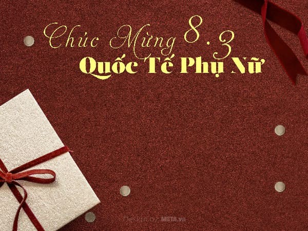 Thiệp mừng ngày 8/3 kèm hộp quà