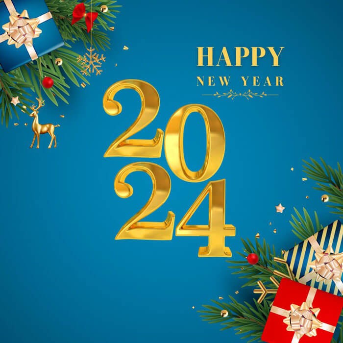 Thiệp mừng Tết Dương Lịch 2024 đẹp