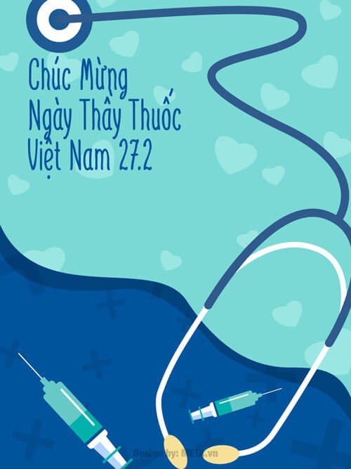 Mẫu thiệp dọc chúc Ngày Thầy Thuốc Việt Nam