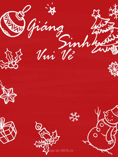 Mẫu thiệp chúc mừng ngày lễ Giáng Sinh đơn giản