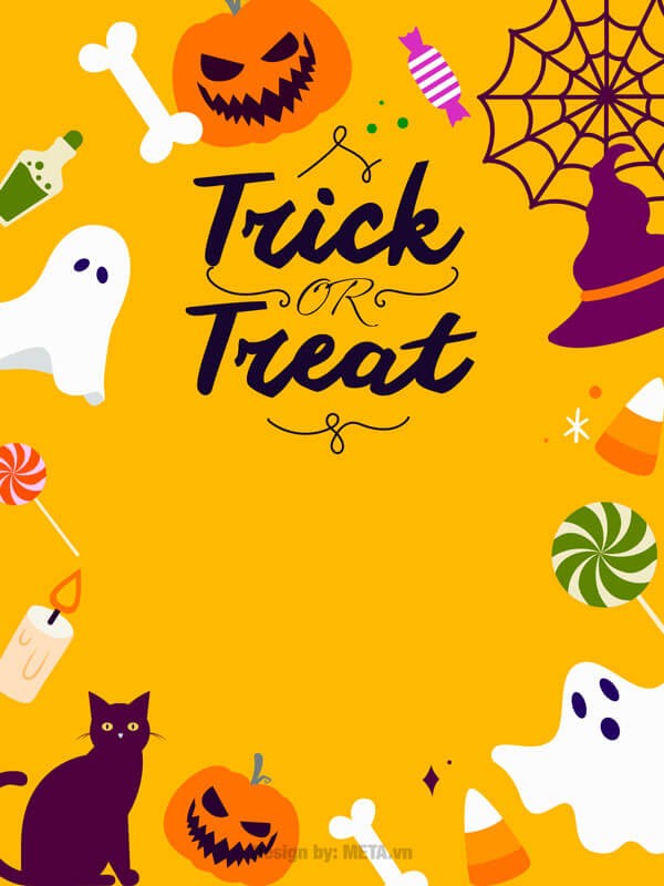 Thiệp chúc Halloween chủ đề Trick Or Treat