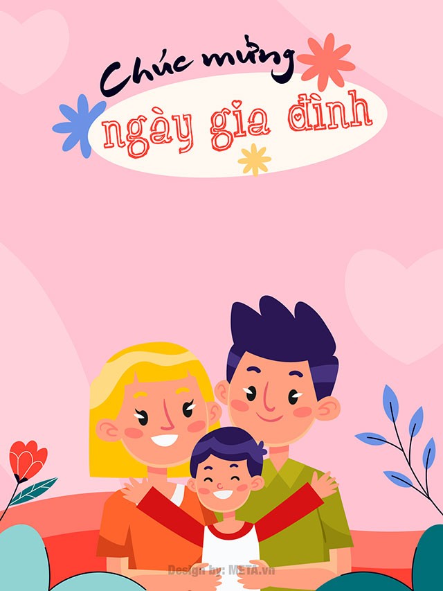 Mẫu thiệp dọc mừng Ngày Gia Đình